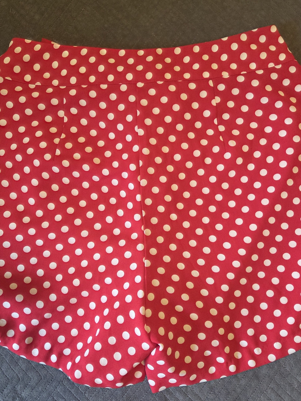DISNEY High-Waist Red Polka Dot Shorts with Front Bow - Picture 6 of 7